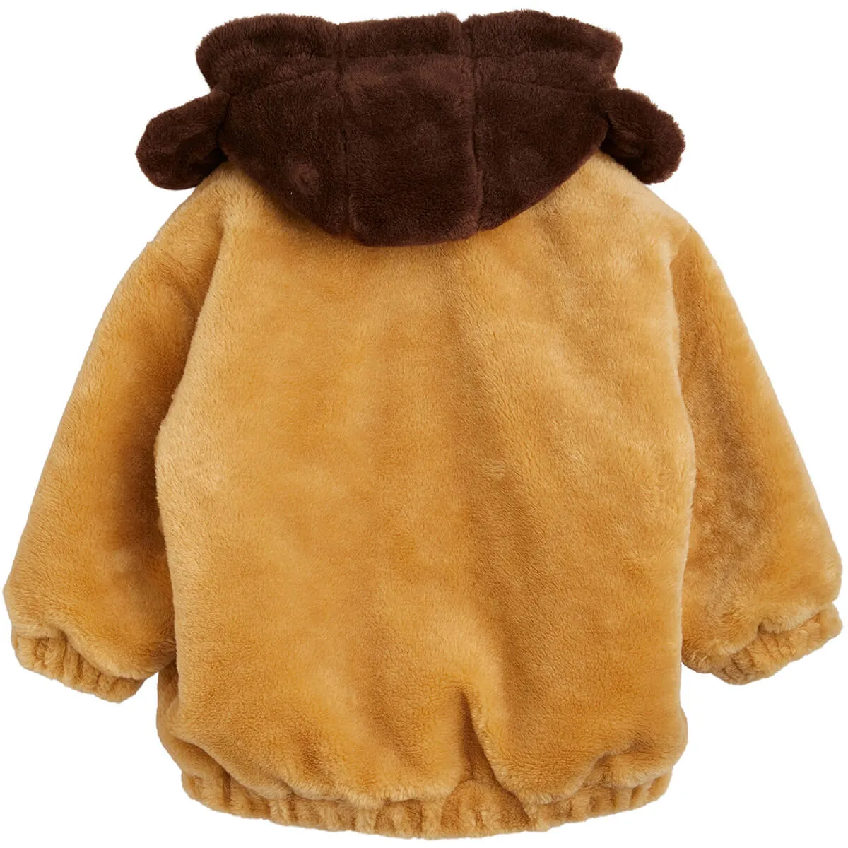 Adored Faux Fur Hooded Jacket in Beige by Mini Rodini