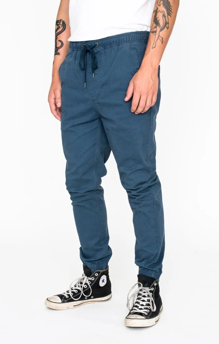 Afends Mens Hammerpants - Petrol - Full Elastic Drill Beach Pant