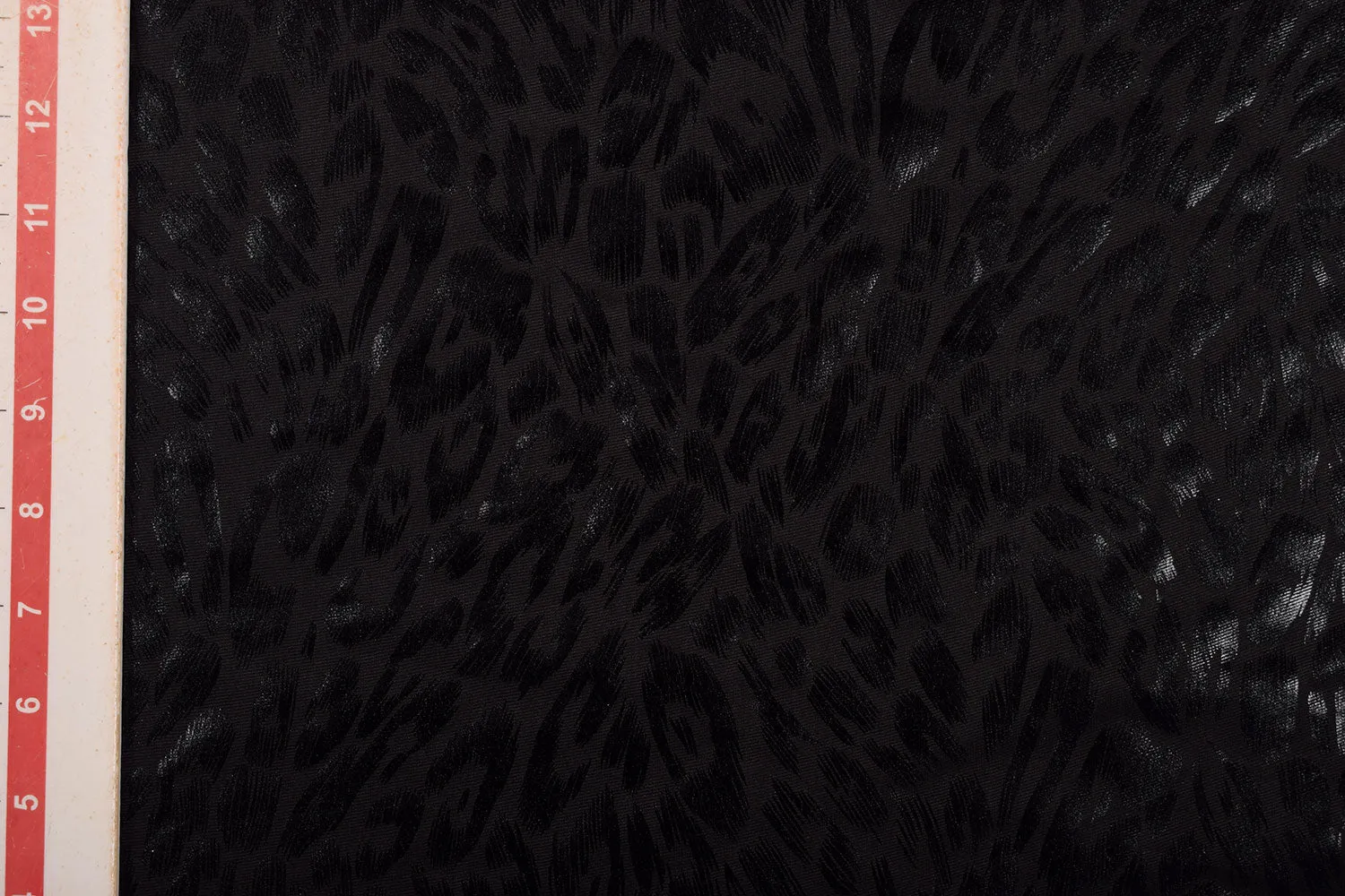 Black Foil Printed Stetch Knit Fabric