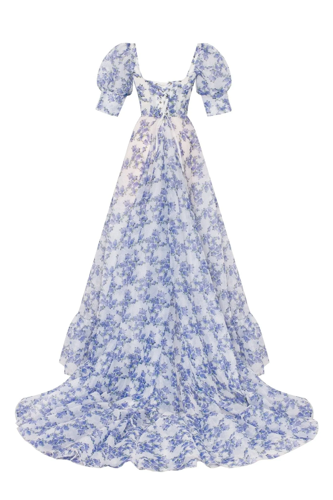 Blue Hydrangea maxi princess dress