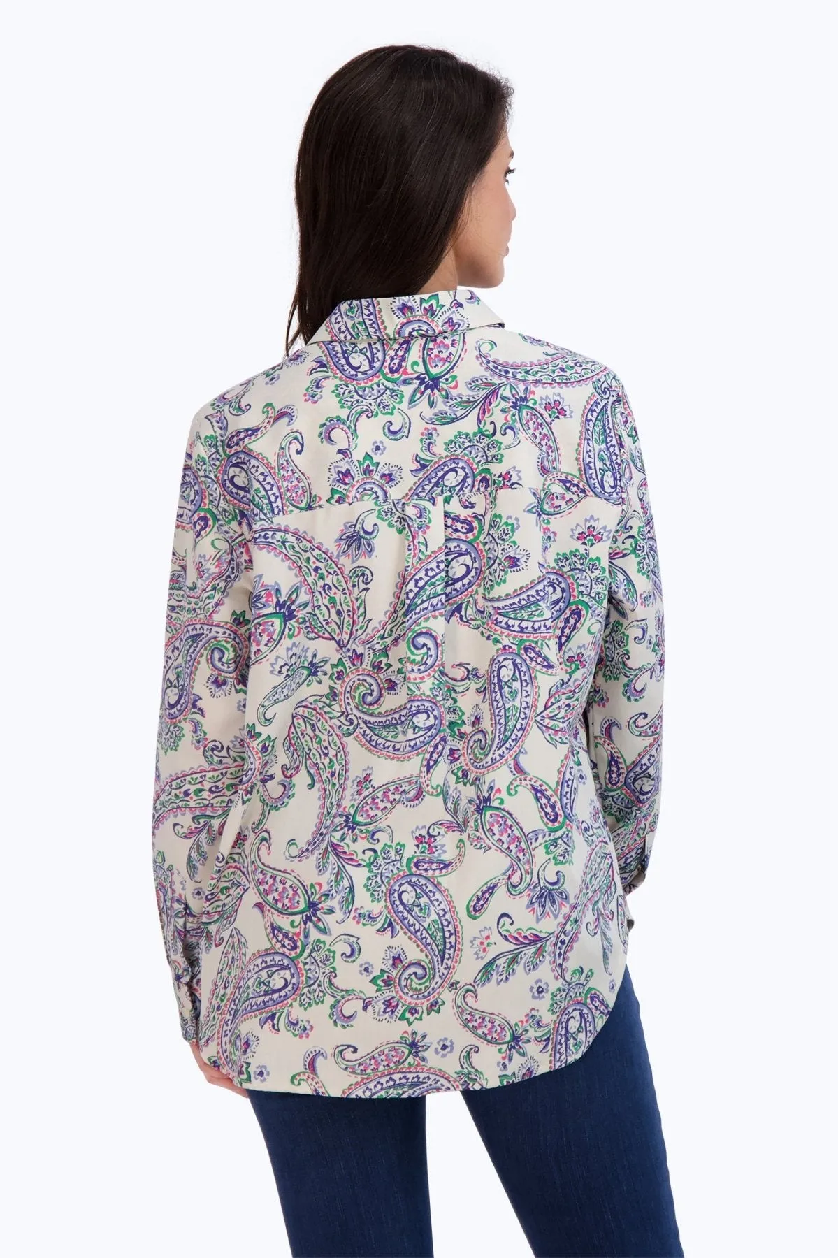 Boyfriend No Iron Paisley Tunic