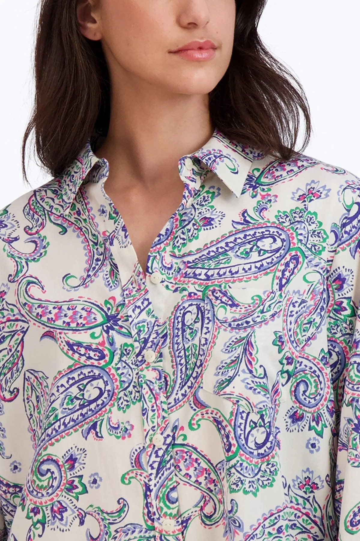 Boyfriend No Iron Paisley Tunic