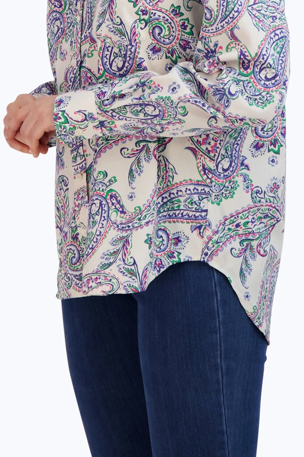 Boyfriend No Iron Paisley Tunic