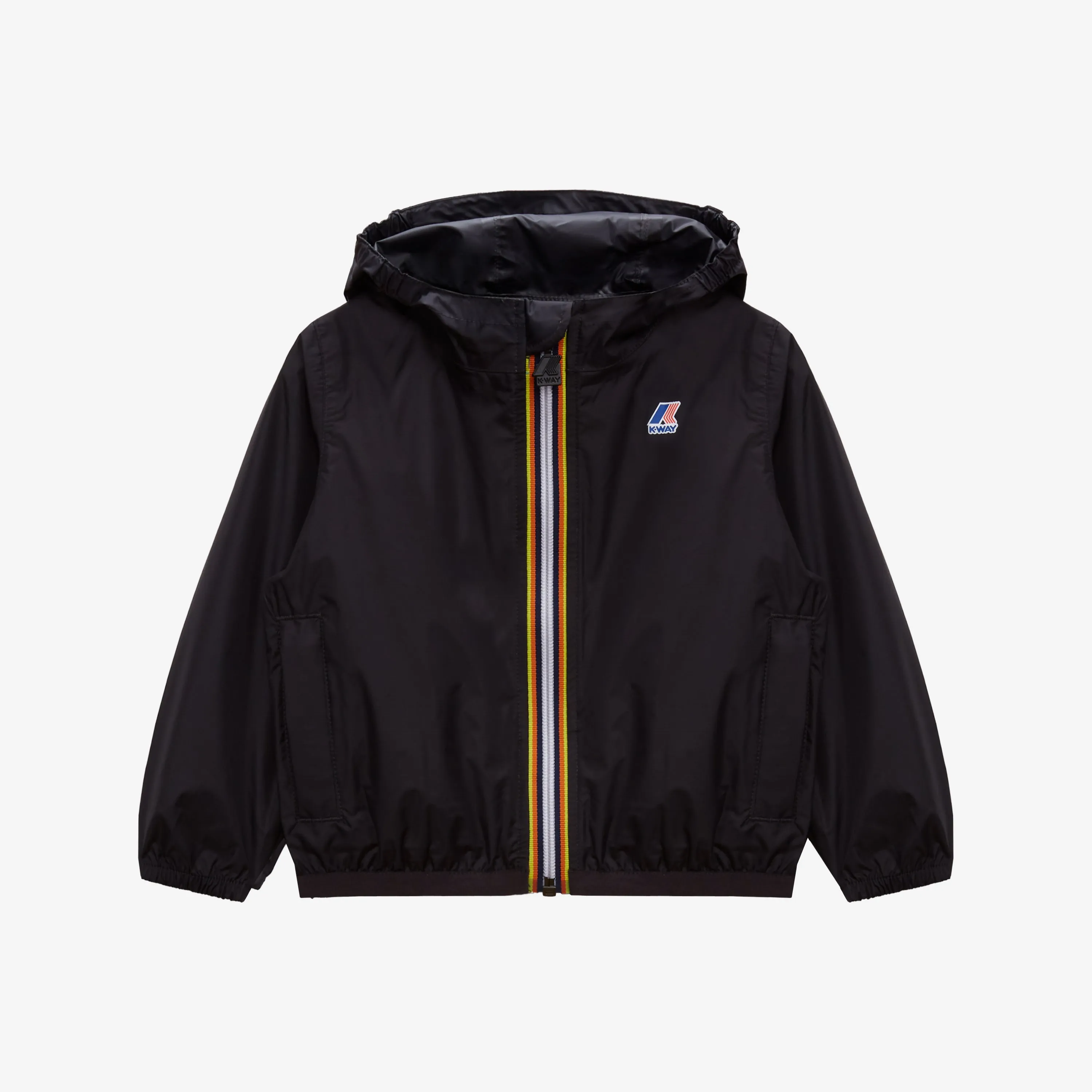 Claude - Kids Packable Full Zip Rain Jacket in Black