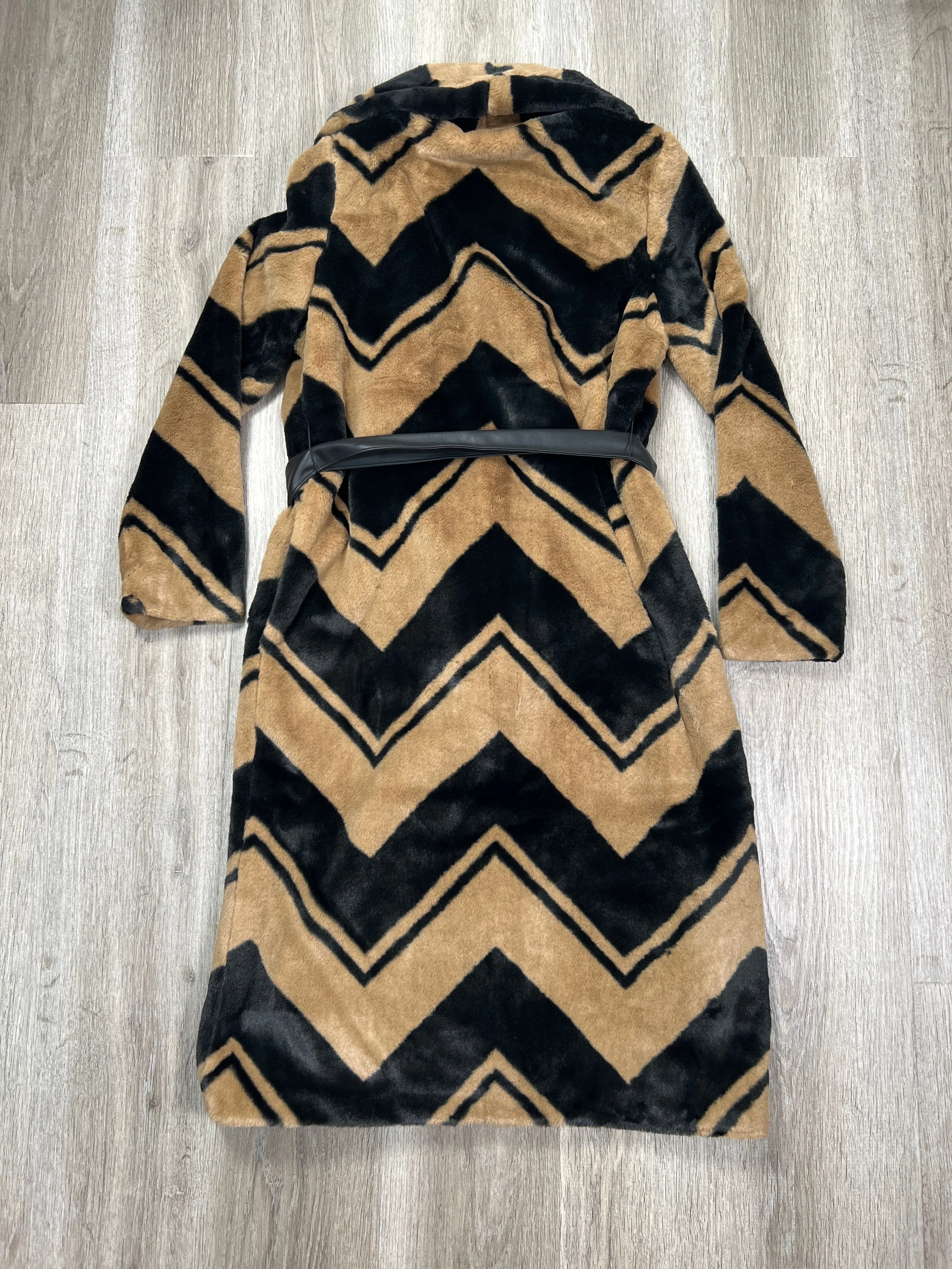 Coat Faux Fur & Sherpa By Banana Republic In Chevron Pattern, Size: Xs