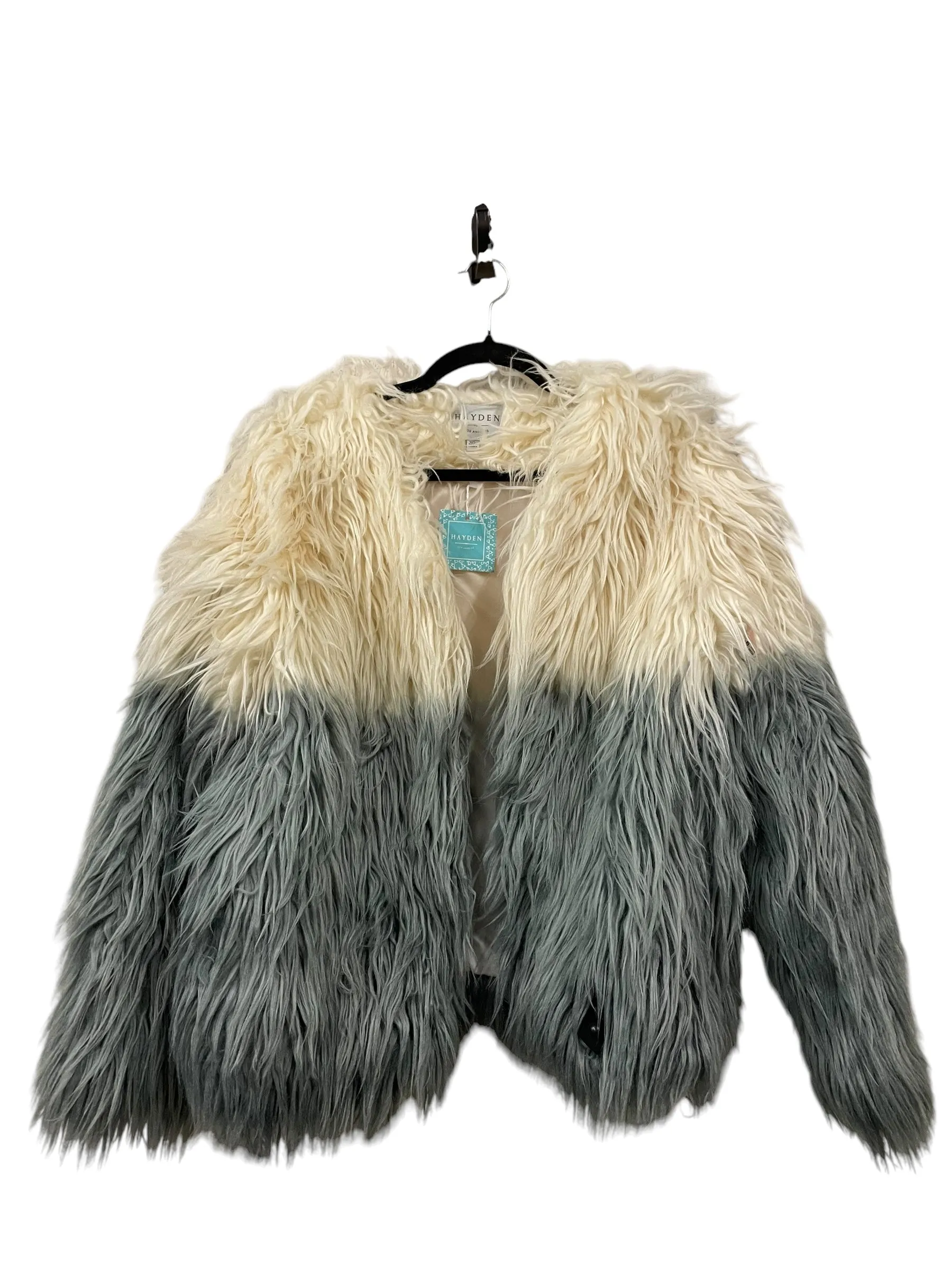 Coat Faux Fur & Sherpa By Hayden La In Grey, Size: L