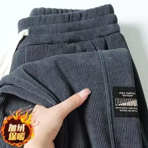 Corduroy Men's Thick Casual Pants Outdoor Warm Fashionable Stretch Sports Pants Joggers Comfortable Bound Feet Sweatpants