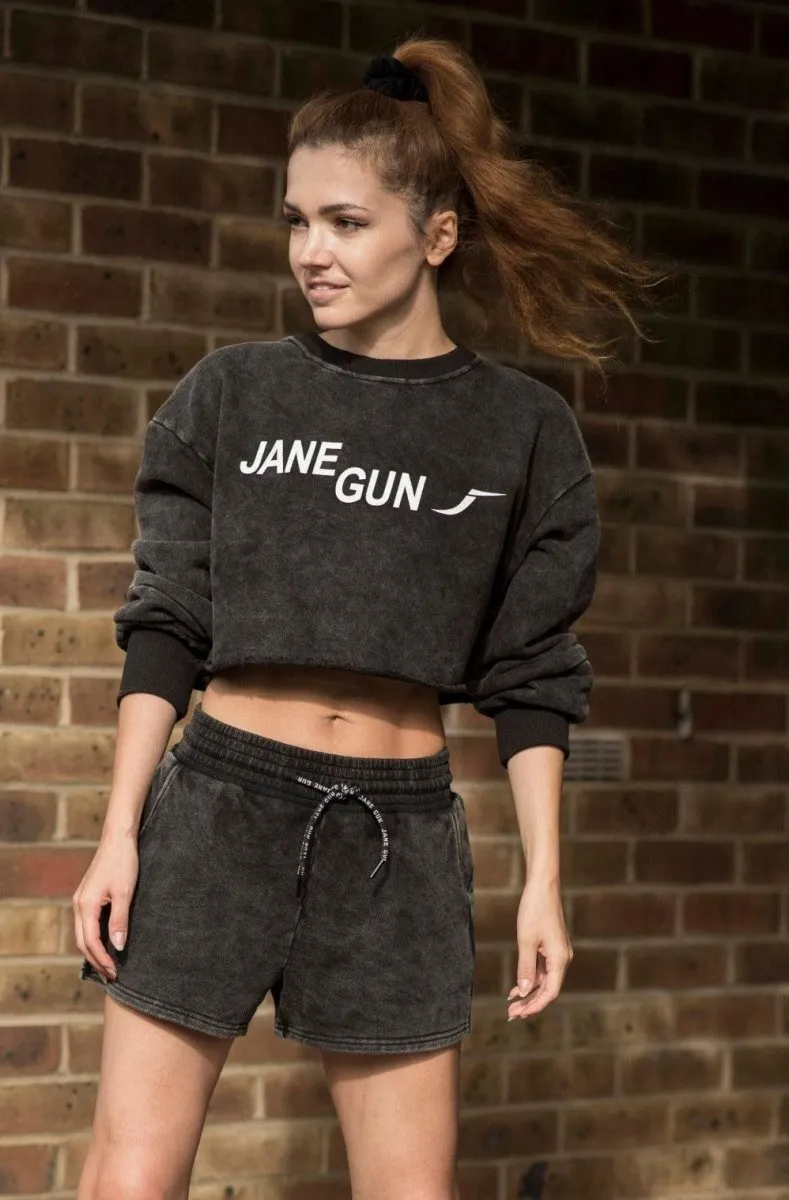 Cropped Jumper - Washed Charcoal