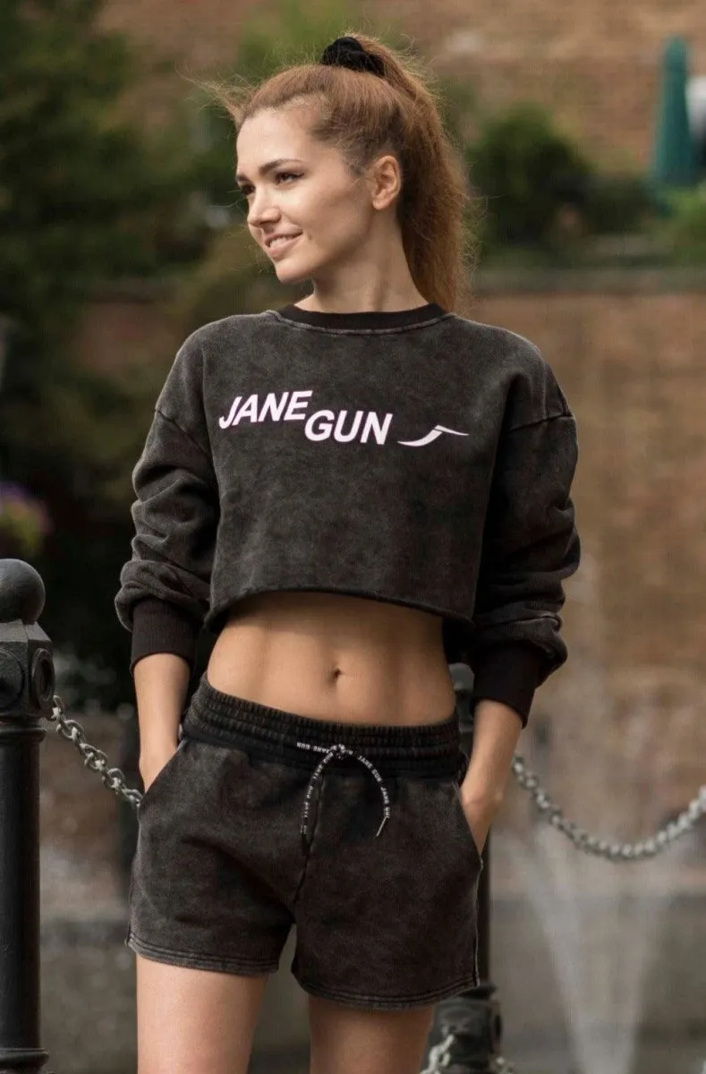 Cropped Jumper - Washed Charcoal