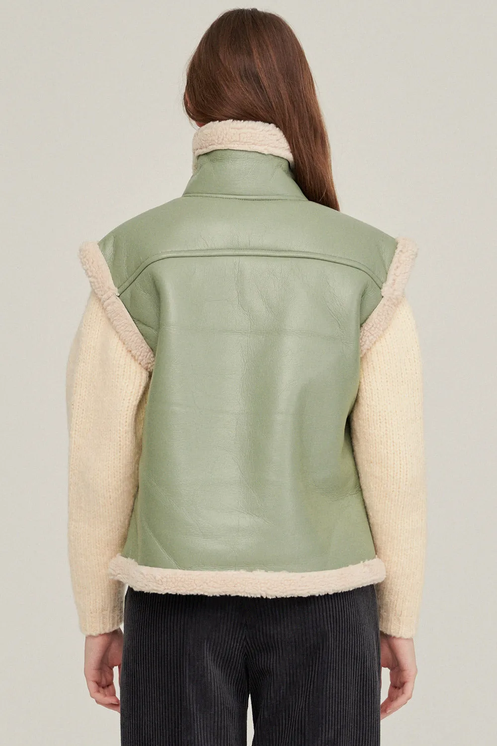 Daniela Pleather Shearling Vest