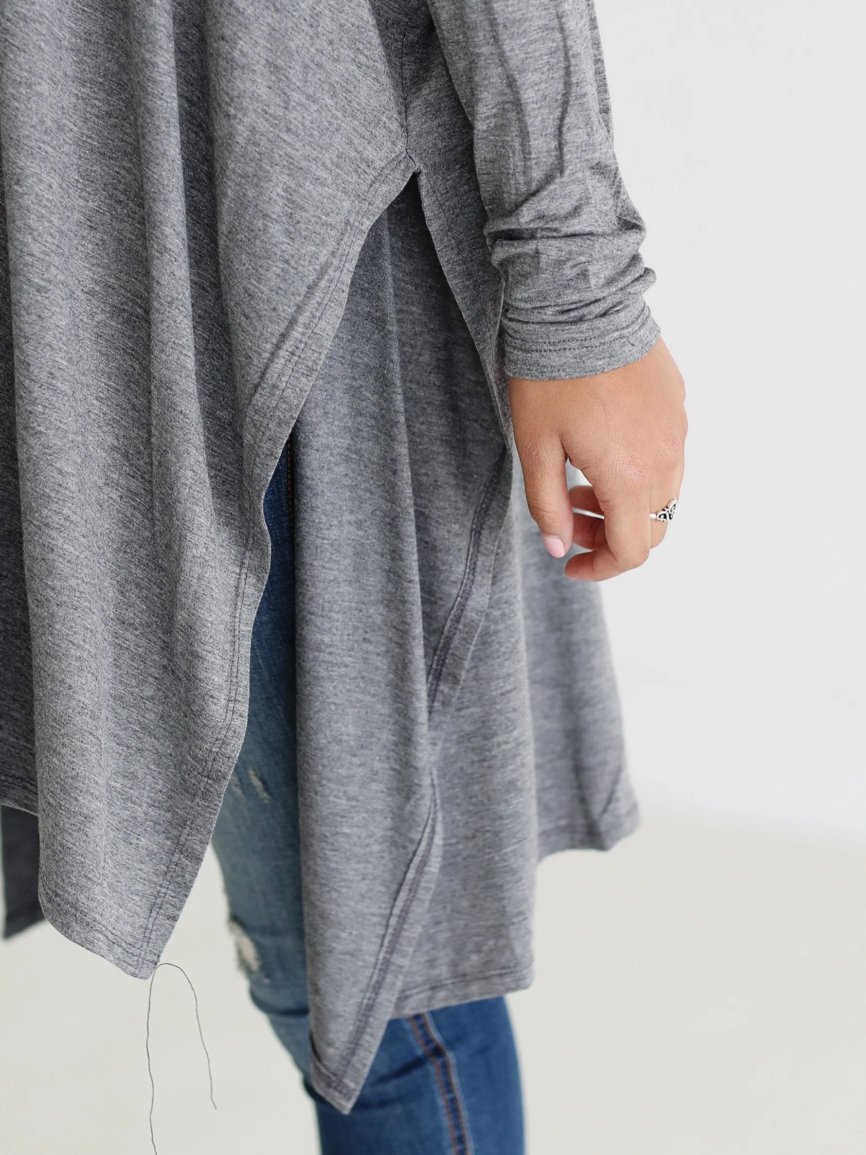 Dark Heather Gray DLMN Oversized Tee