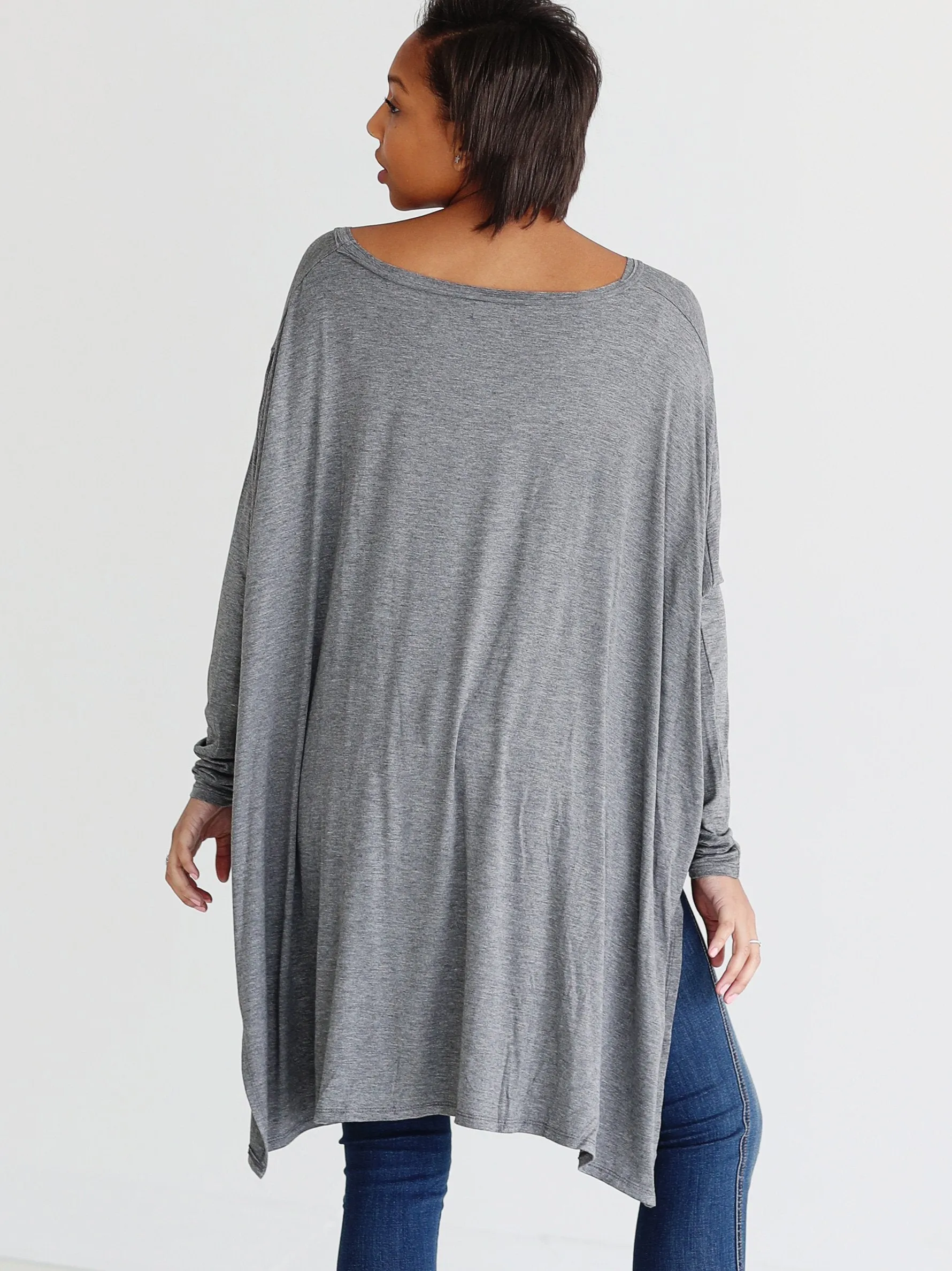 Dark Heather Gray DLMN Oversized Tee