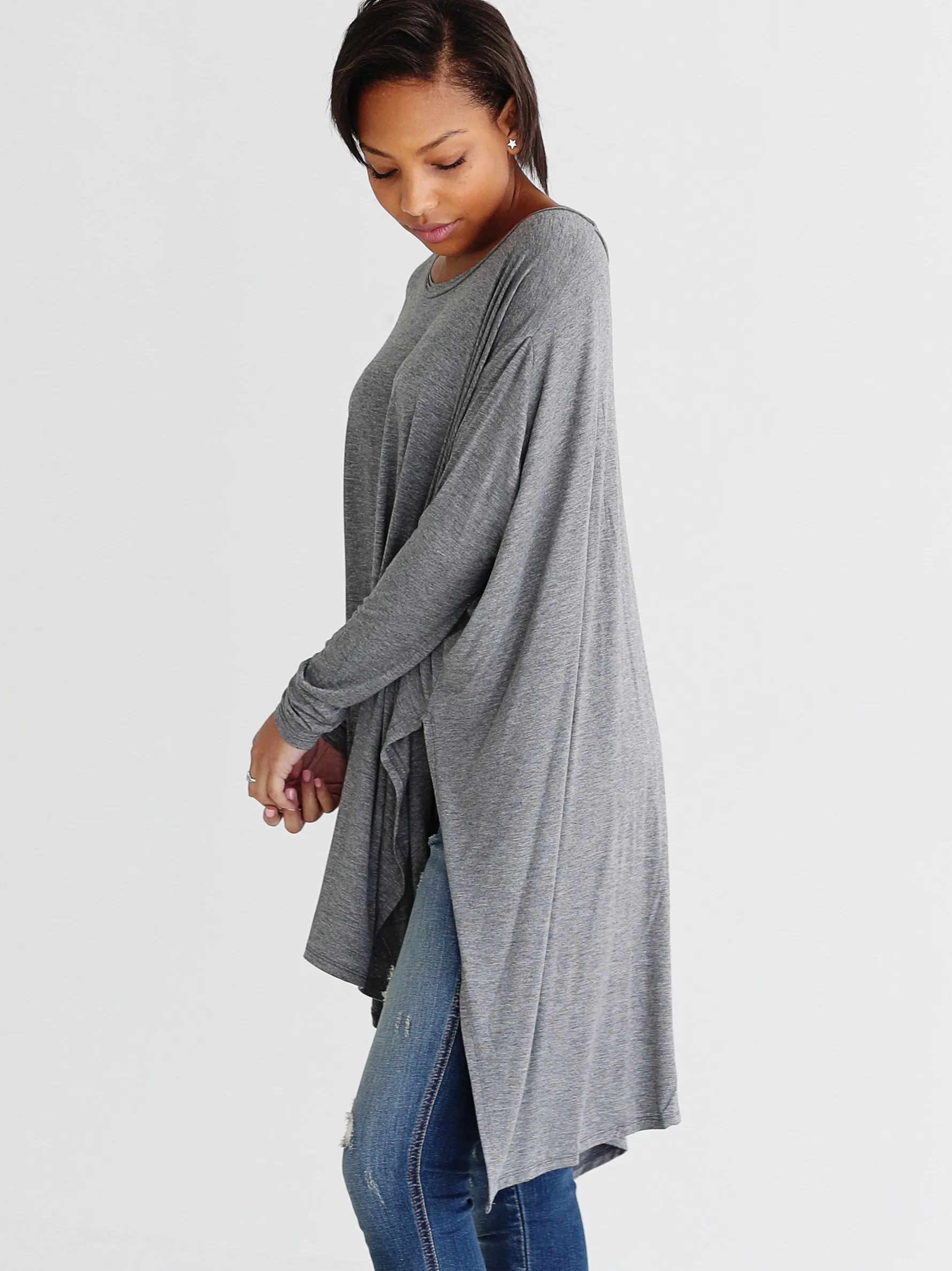 Dark Heather Gray DLMN Oversized Tee