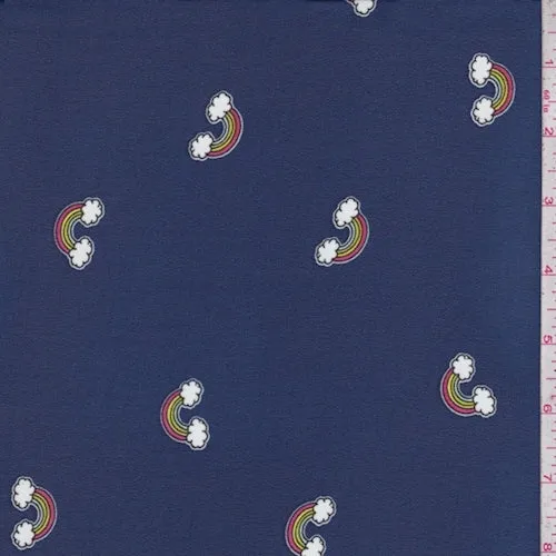 Deep Blue Rainbow Georgette Fabric