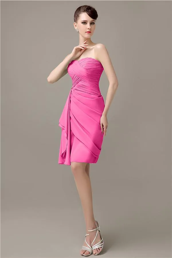 Elegant Sweetheart Chiffon Backless Sheath Bridesmaid Dresses