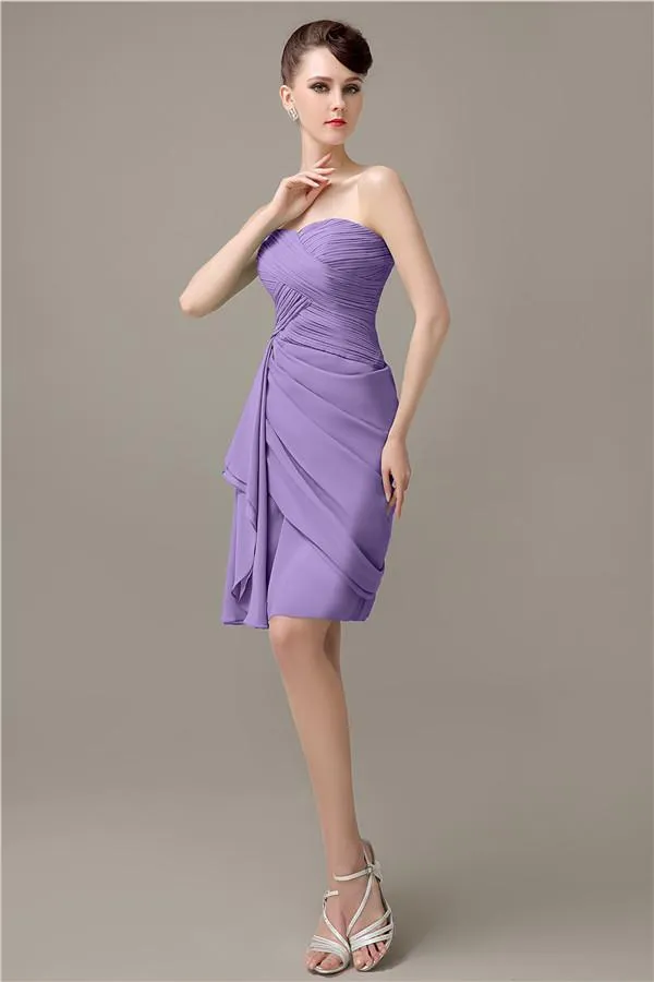 Elegant Sweetheart Chiffon Backless Sheath Bridesmaid Dresses