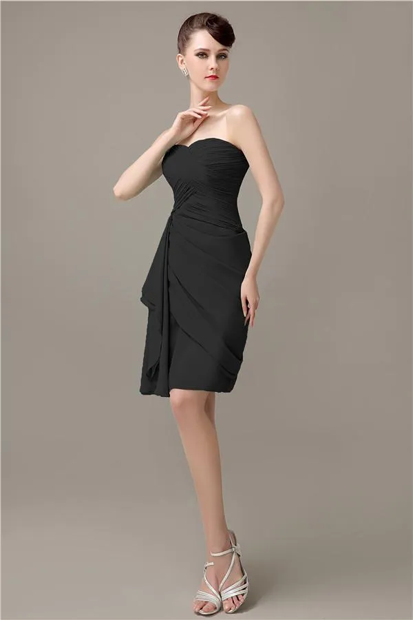 Elegant Sweetheart Chiffon Backless Sheath Bridesmaid Dresses