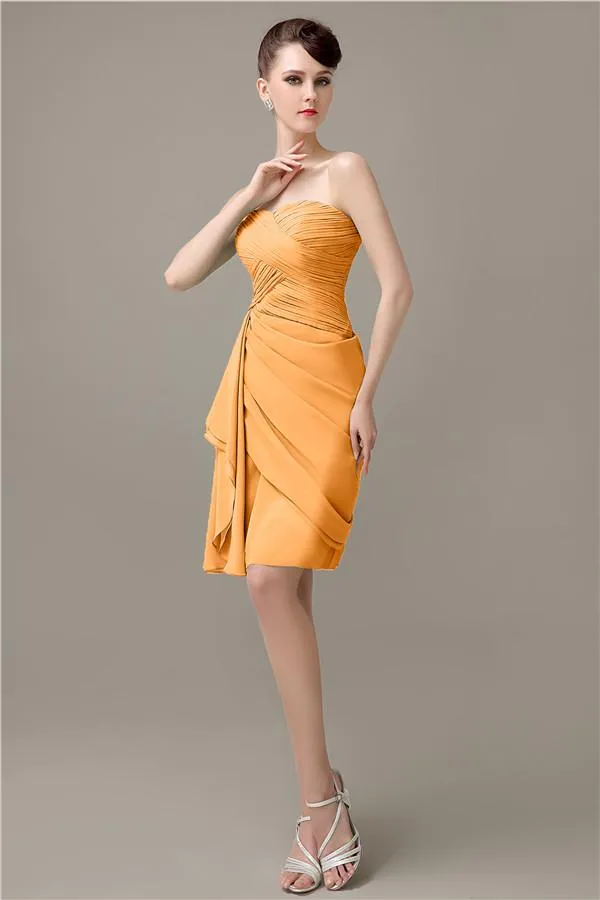 Elegant Sweetheart Chiffon Backless Sheath Bridesmaid Dresses