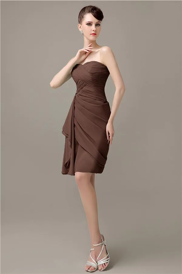 Elegant Sweetheart Chiffon Backless Sheath Bridesmaid Dresses