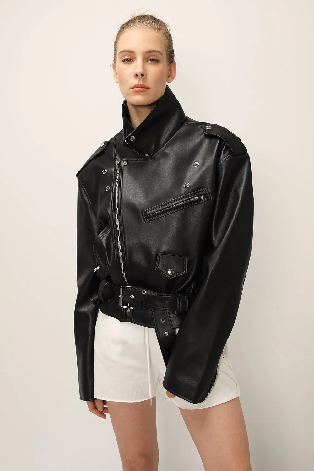 Emma Pleather Rider Jacket