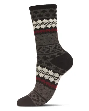 Fair Isle Cashmere Socks in Black