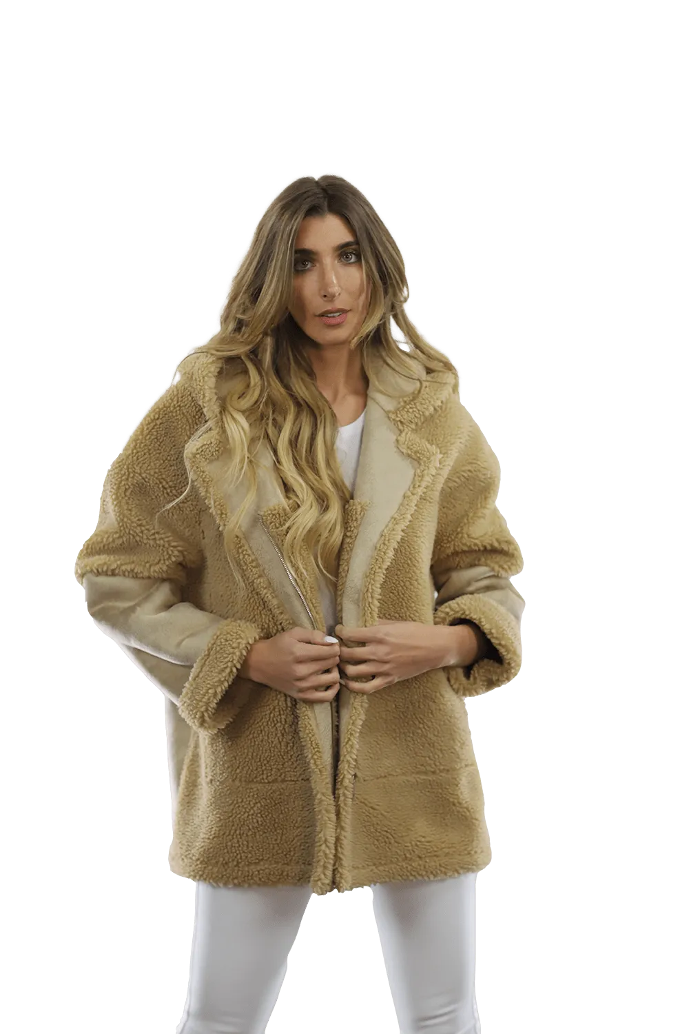 Faux Fur Teddy Coat with Hood