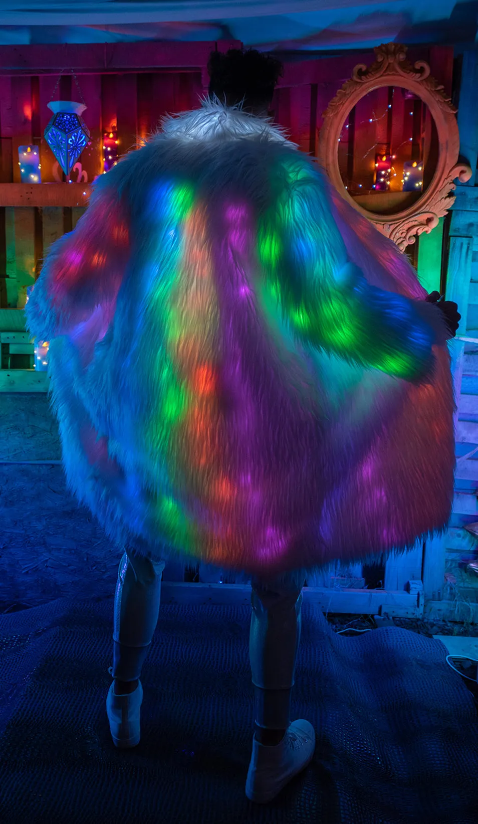 FE290 - Rainbow Stripe Light-Up Coat