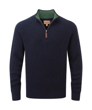 Forres Lambswool Quarter Zip Jumper - Navy