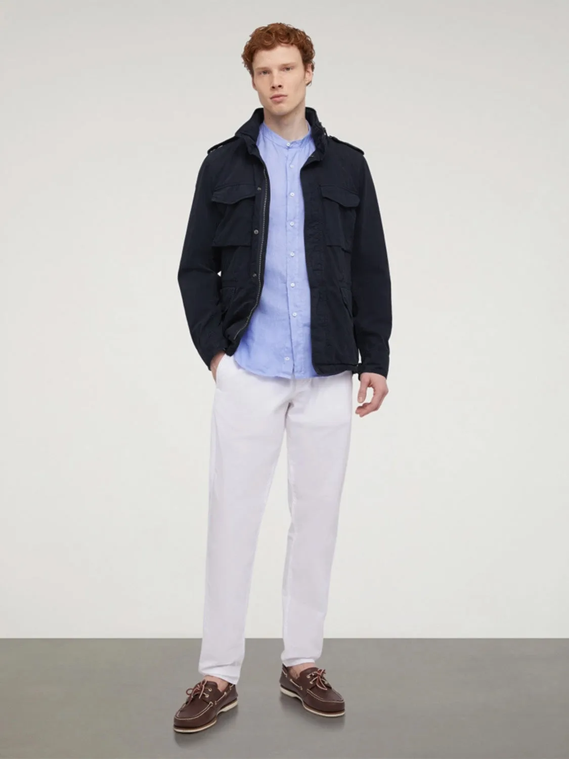 Gabardine Mini Field Jacket Navy