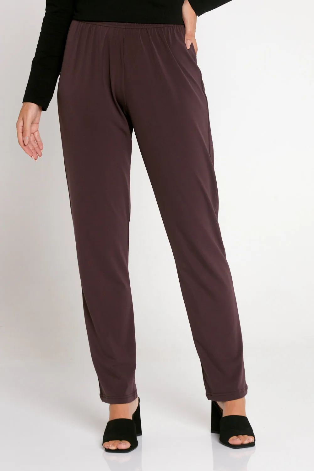 Gianna Lightweight Fleece Pants - Choc