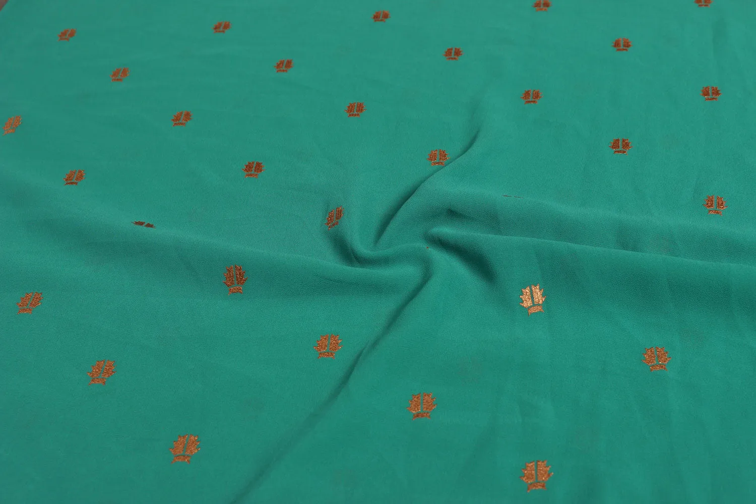 Green Foil Printed Georgette Fabric