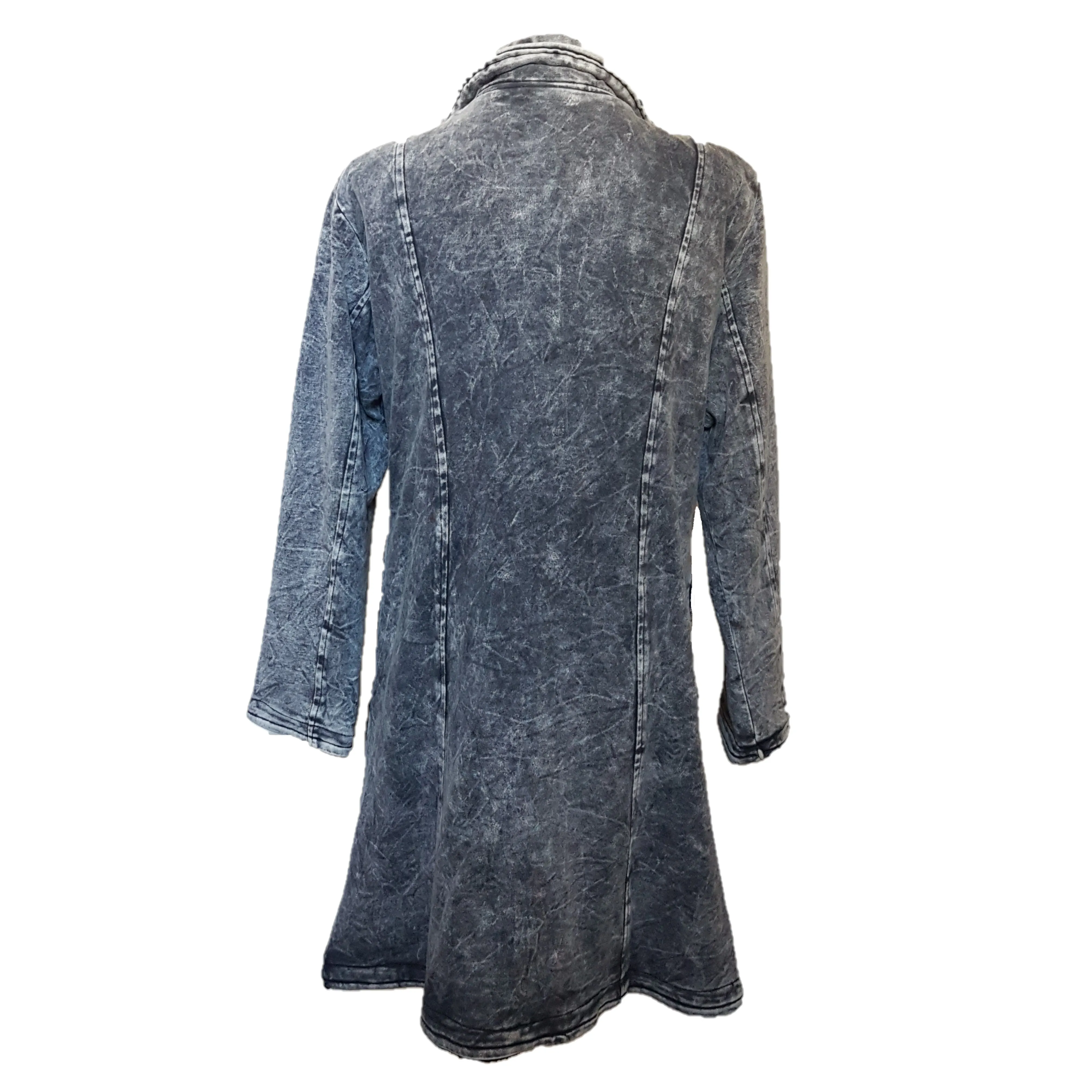 GRINGO FAIR TRADE Grey Fleece-Lined Cotton Jersey Coat