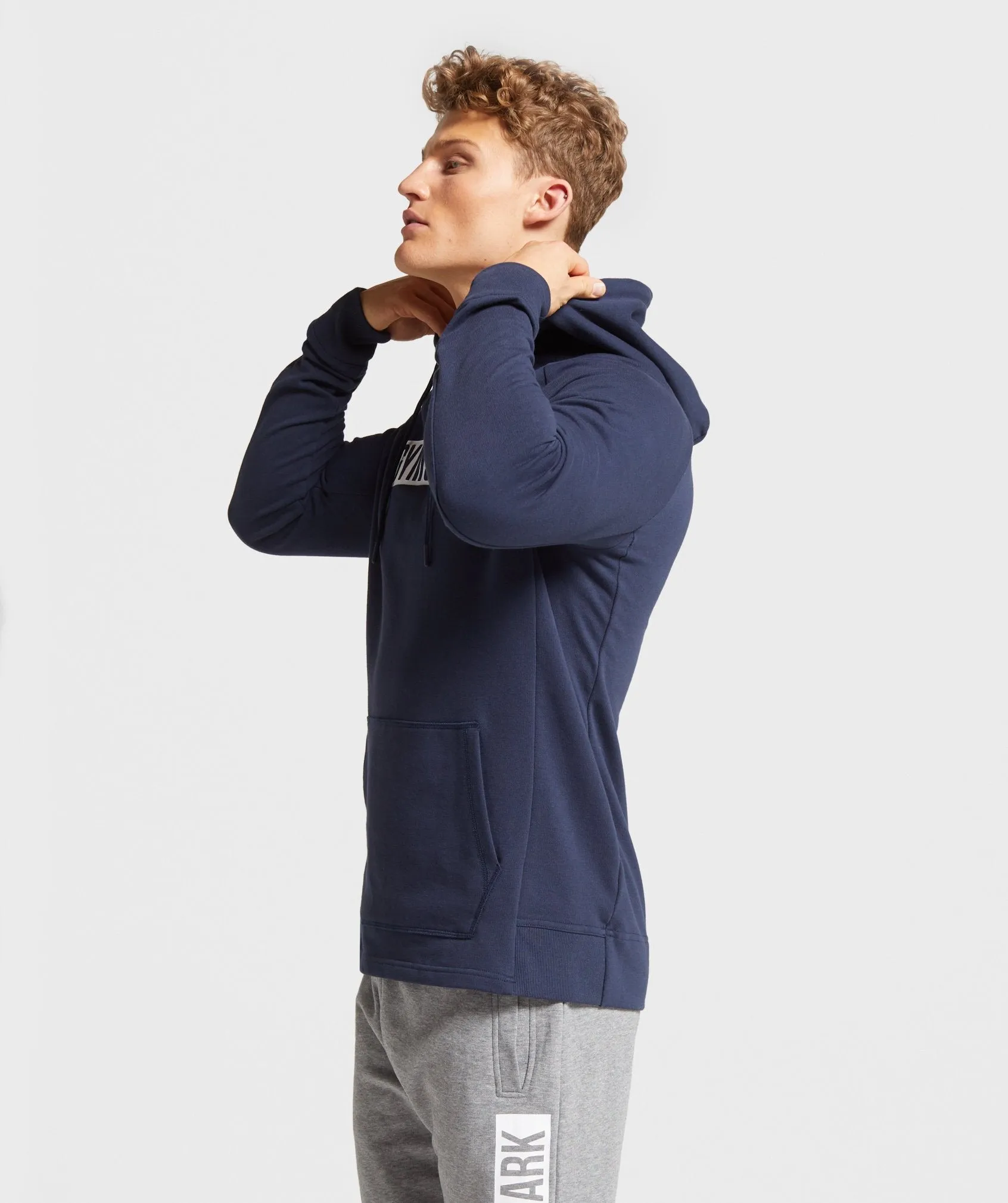 Gymshark Block Hoodie - Dark Blue/White