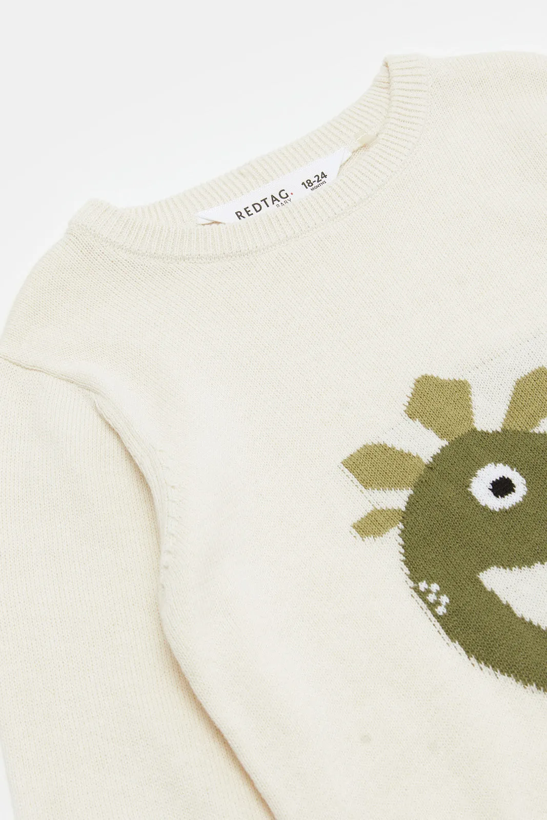 Infant Boys Cream Dino Pullover