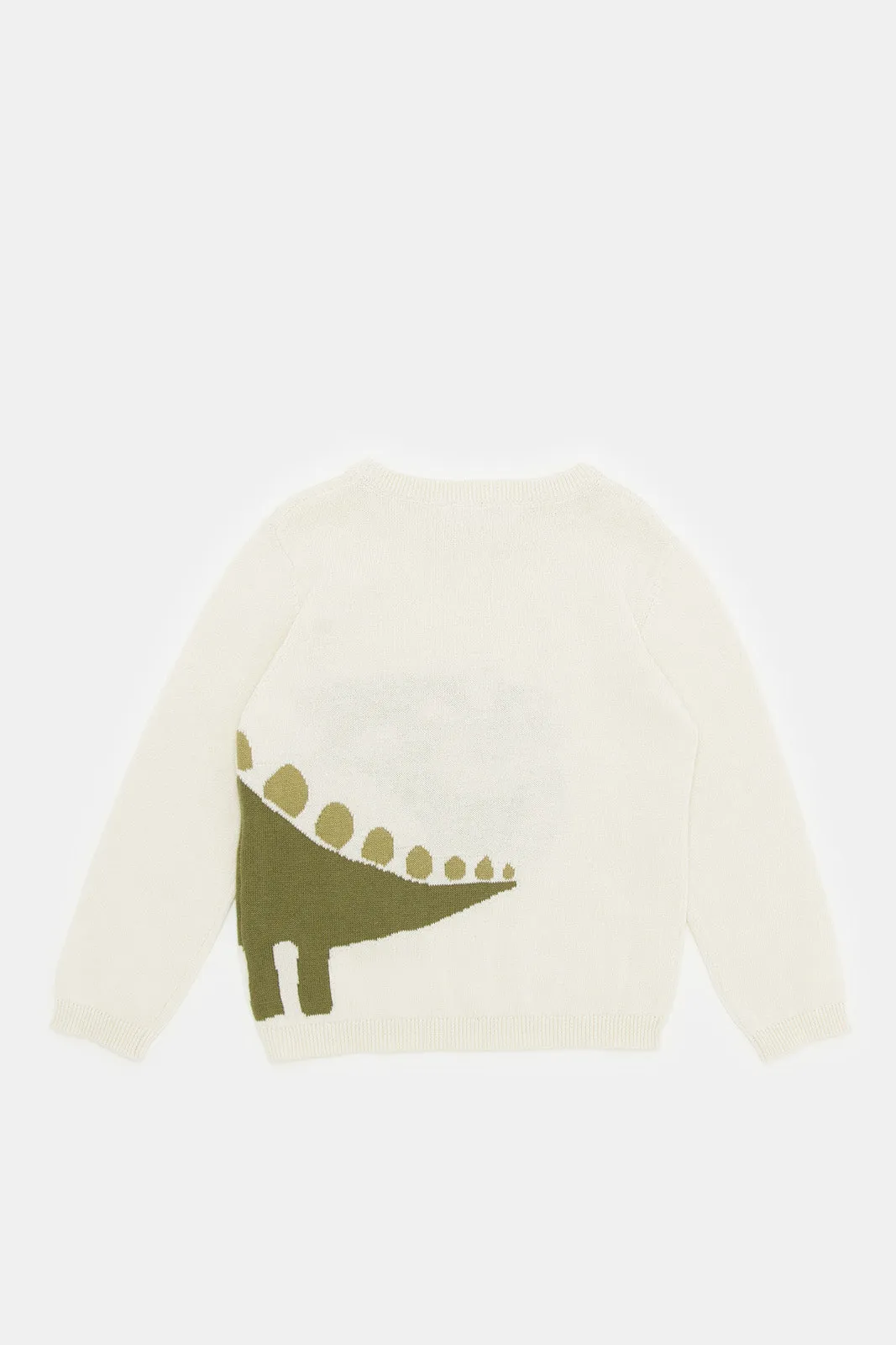 Infant Boys Cream Dino Pullover