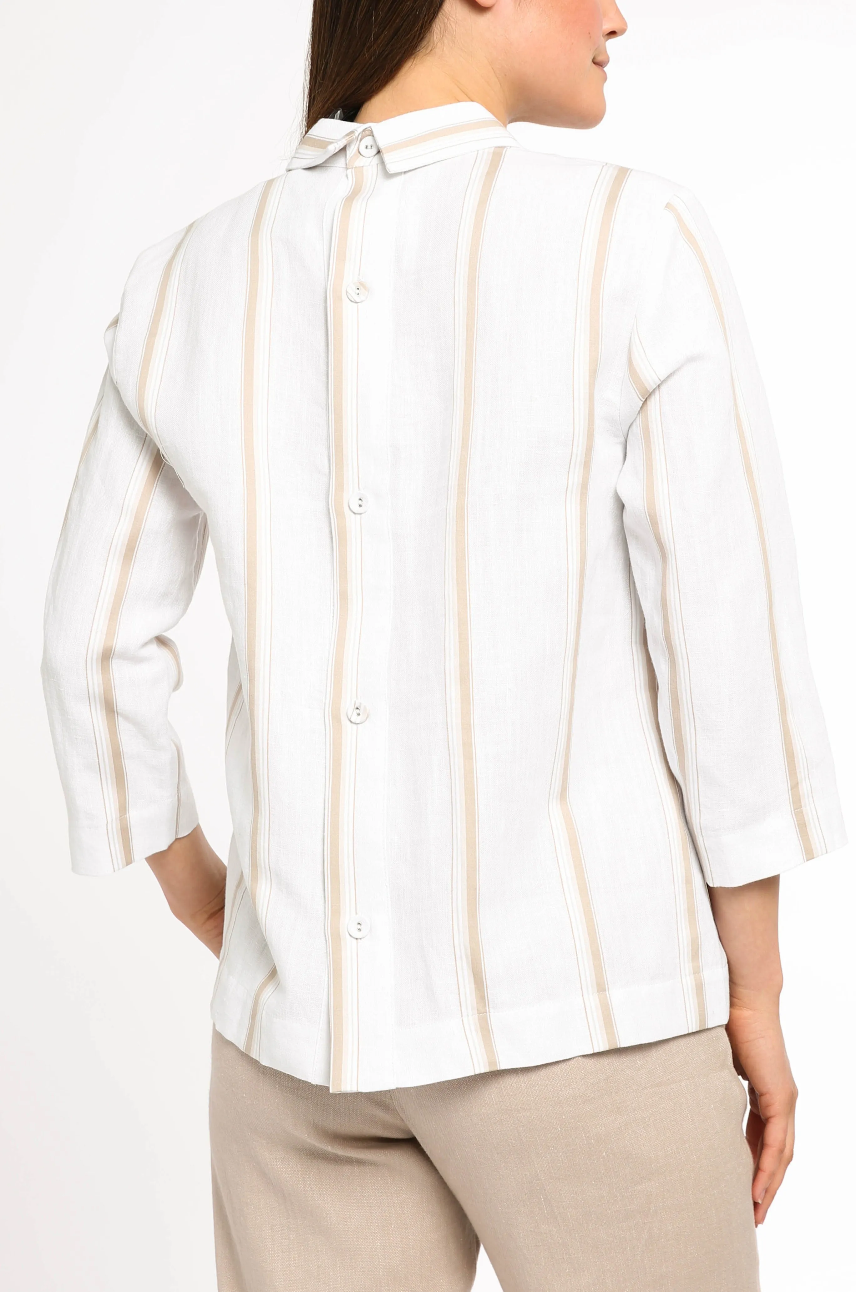 LILY PATCH POCKET 3/4 LIGHTWEIGHT JACKET IN LINEN-COTTON