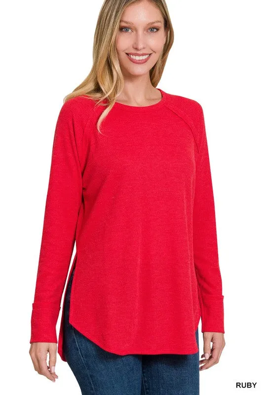 MELAGE BABY WAFFLE LONG SLEEVE TOP