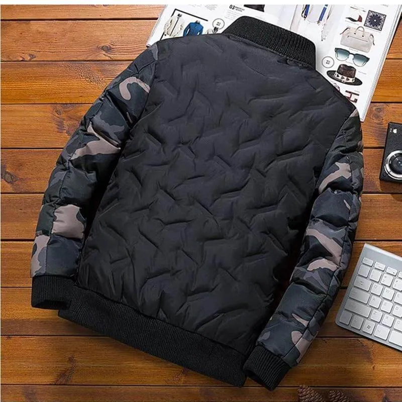 Men Slim Fit Camouflage Coat