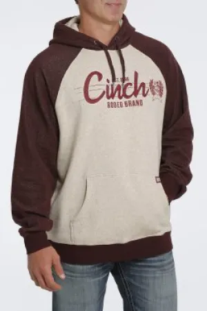 MEN'S CINCH RODEO BRAND HOODIE - KHAKI / BURGUNDY