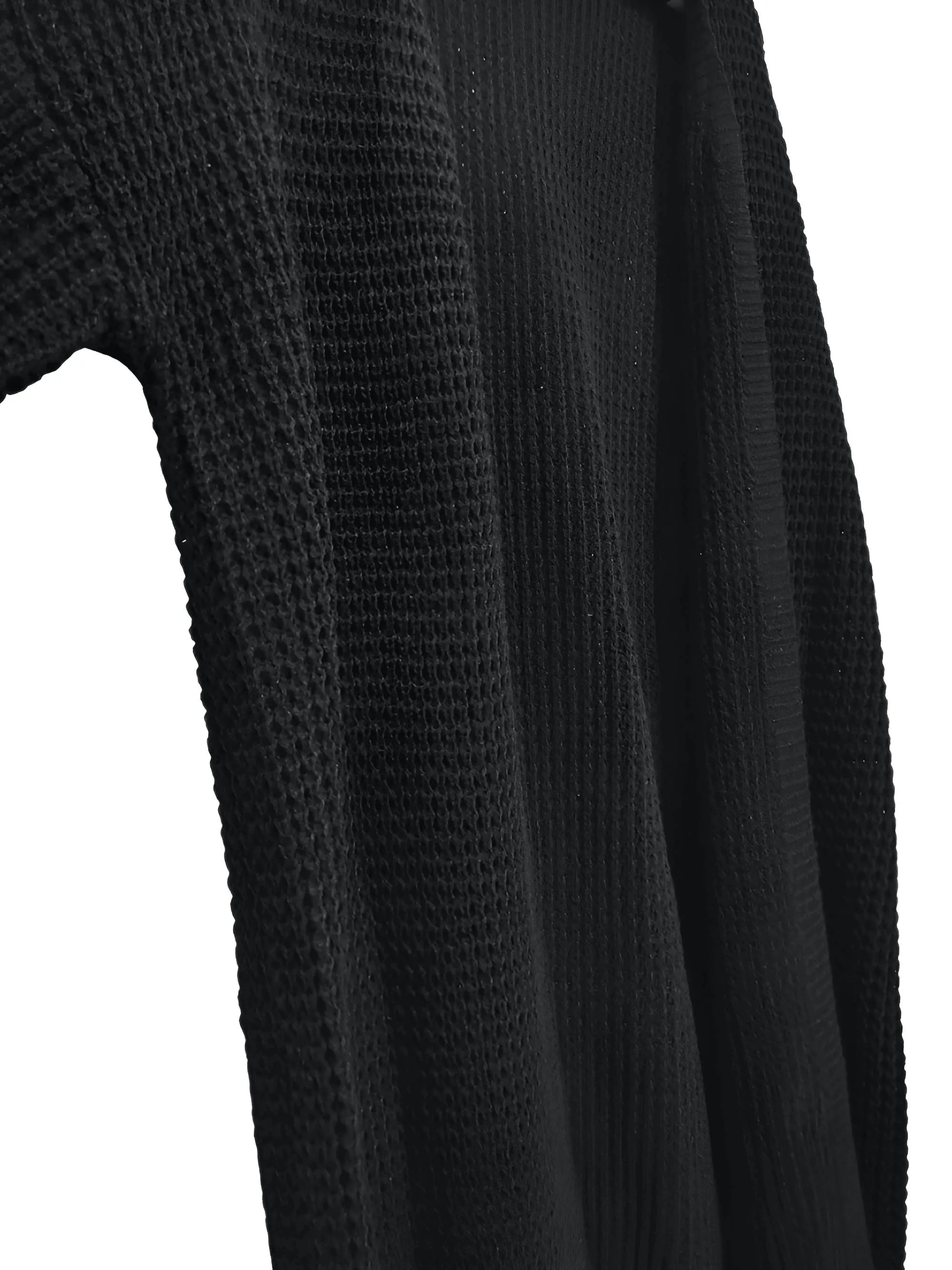 Men's Long Open Front Knit Cardigan