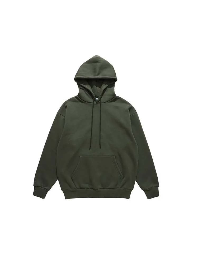 Men'S Vintage Loose Solid Hoodie