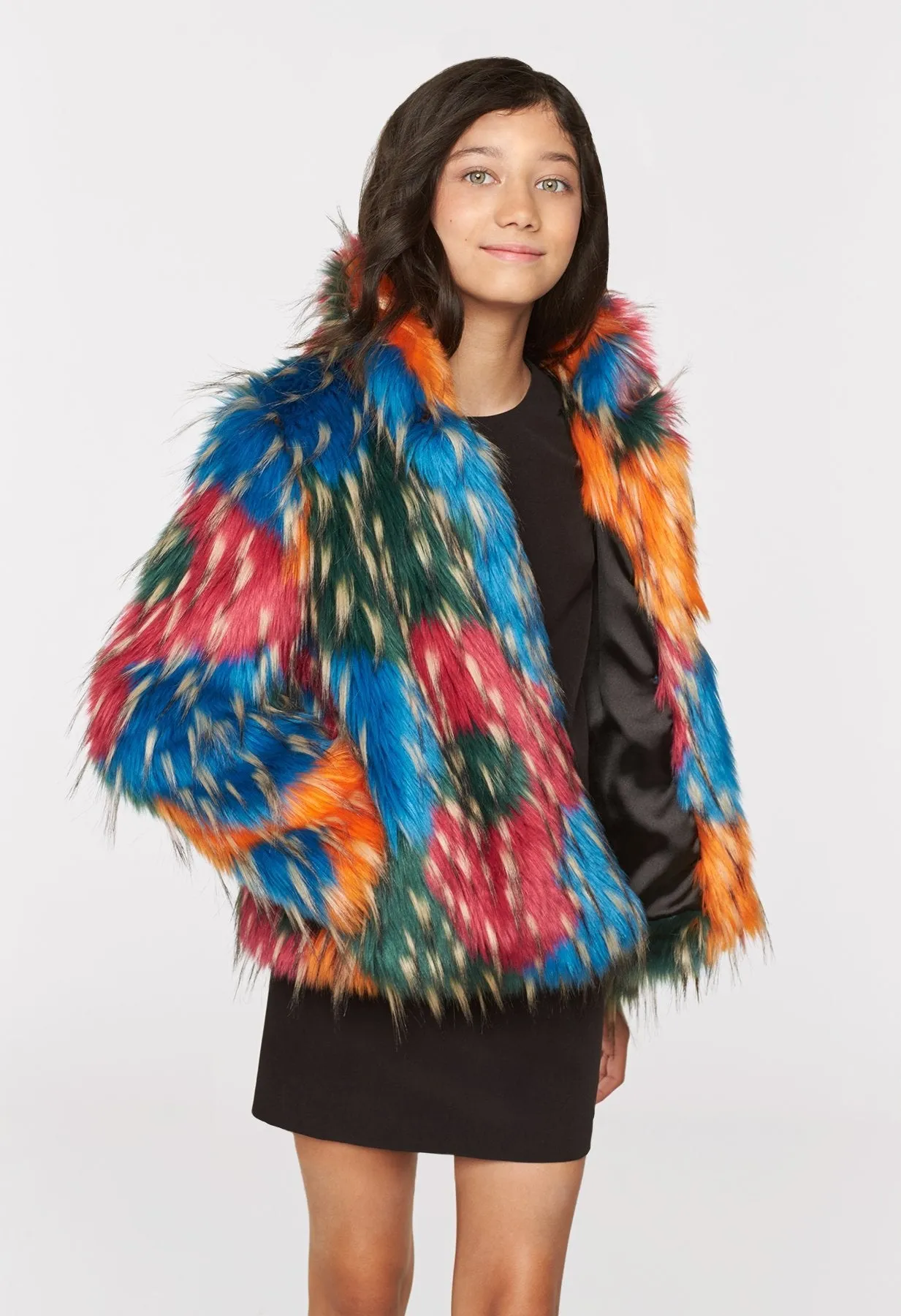 Milly Minis Multicolor Faux Fur Jacket