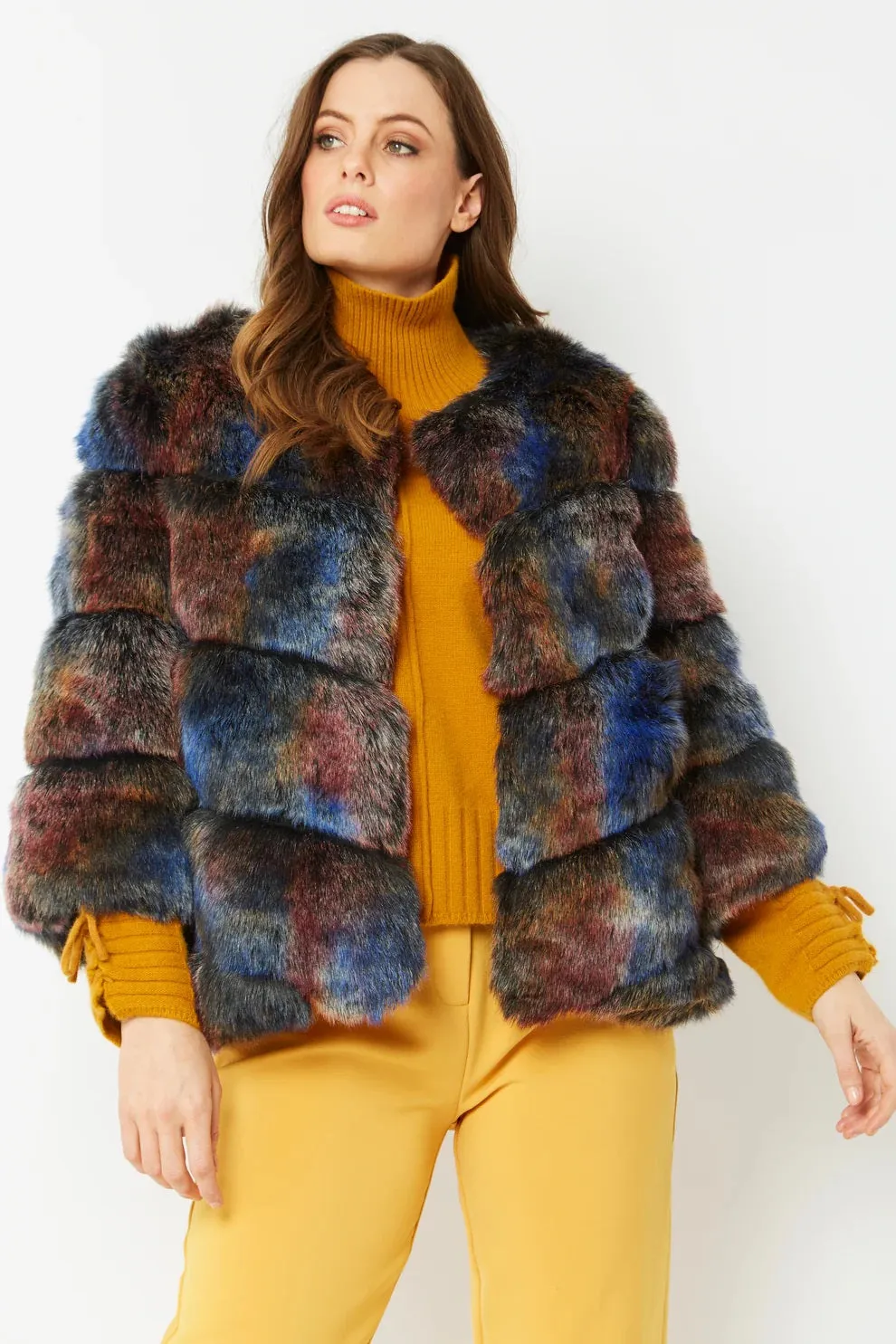 Multicolor Faux Fur Ella Coat