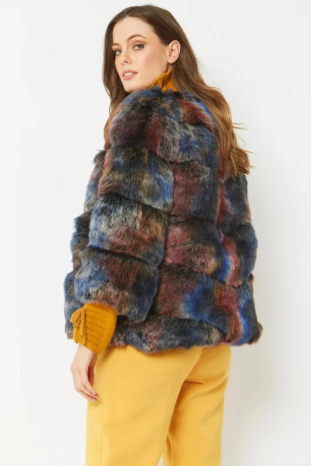 Multicolor Faux Fur Ella Coat