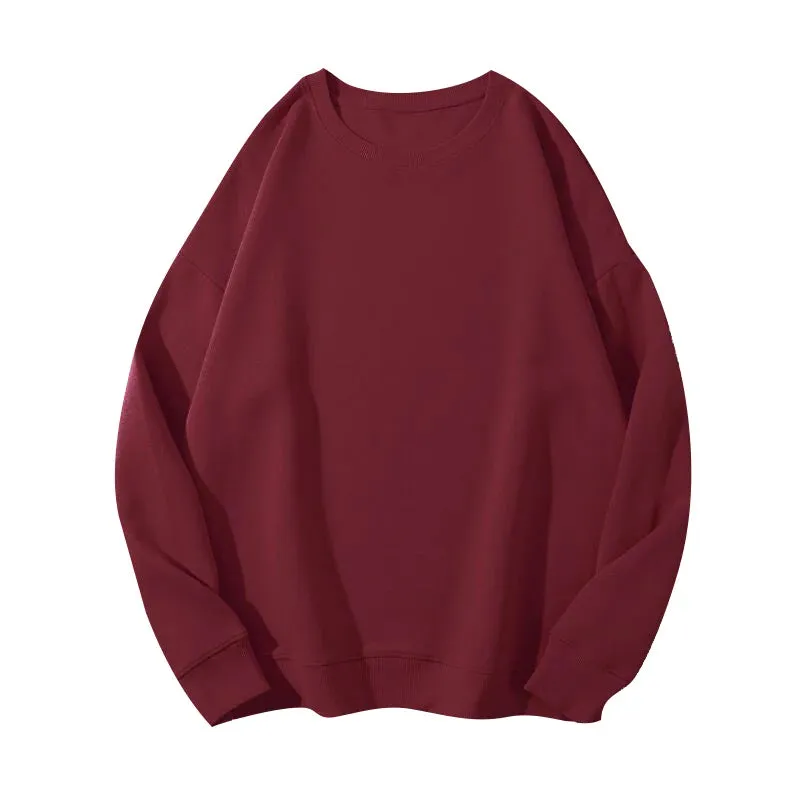 O-neck Loose Solid Color Women's Hoodies Fashion Basic Office Ladies Winter Casual Pullovers Simple Female Sweatshirts