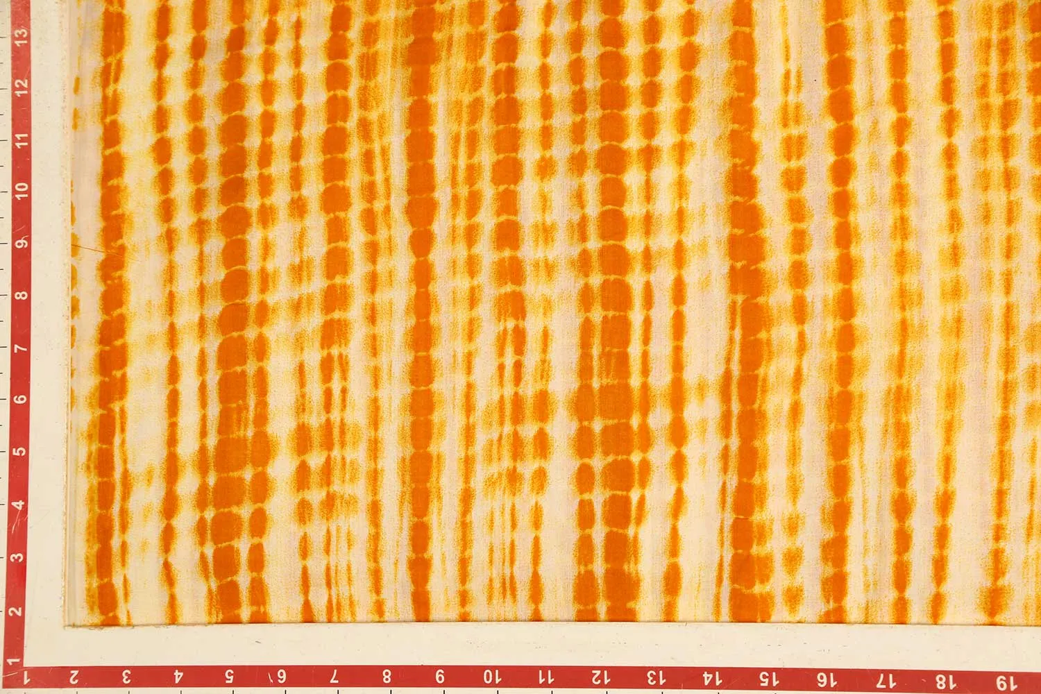 Orange and Yellow Stripes Printed Cotton Cambric Fabric