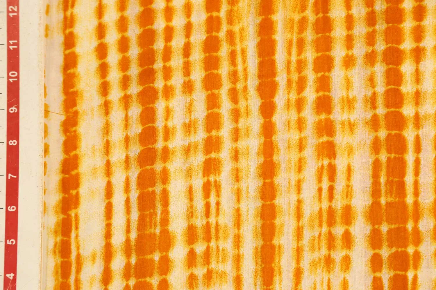 Orange and Yellow Stripes Printed Cotton Cambric Fabric