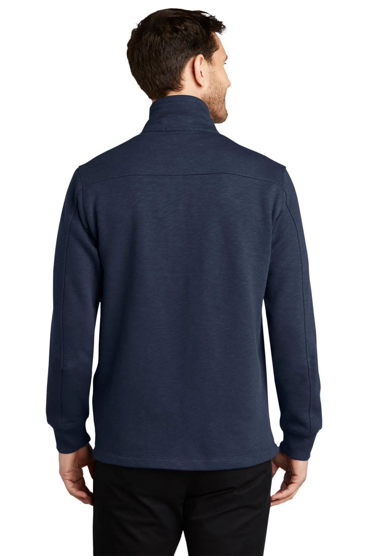 Port Authority Slub Fleece 1/4-Zip Branded Pullovers, Navy