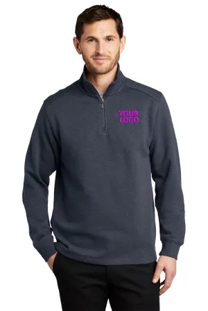 Port Authority Slub Fleece 1/4-Zip Branded Pullovers, Slate Grey