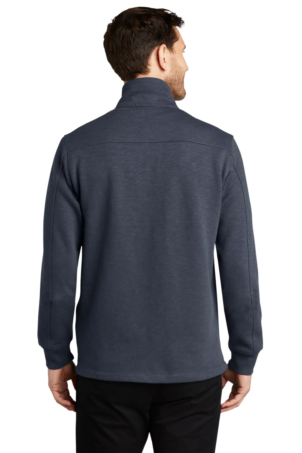 Port Authority Slub Fleece 1/4-Zip Branded Pullovers, Slate Grey